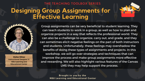 Thumbnail for Designing Group Assignments for Effective Learning