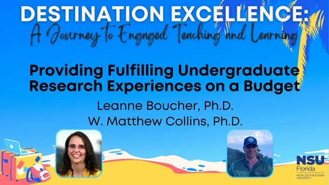 Thumbnail for 20 - Providing Fulfilling Undergraduate Research Experiences on a Budget