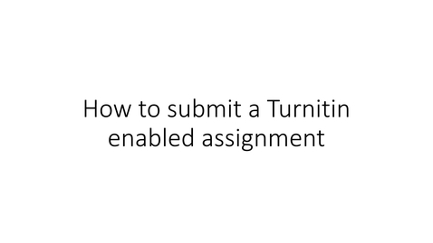 Thumbnail for For Students:  How to Submit a Plagiarism Framework Assignment in Canvas