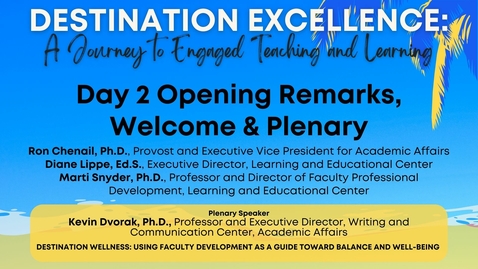 Thumbnail for 14 - Day 2: Welcome and Plenary