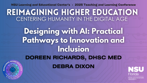 Thumbnail for 28. Designing with AI: Practical Pathways to Innovation and Inclusion - 2025 LEC Teaching and Learning Conference
