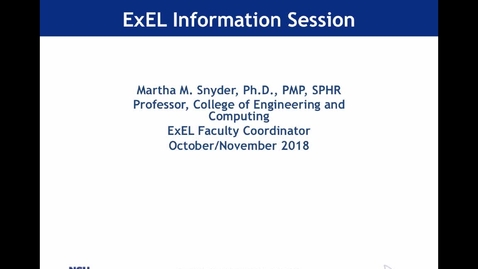 Thumbnail for entry Experiential Education and Learning (ExEL) Qualification Process Overview