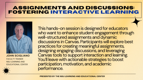 Thumbnail for Assignments and Discussions: Fostering Interactive Learning