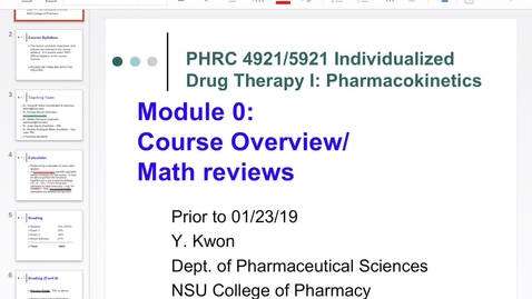 Thumbnail for entry Module 0 - Course overview and math reviews for PK