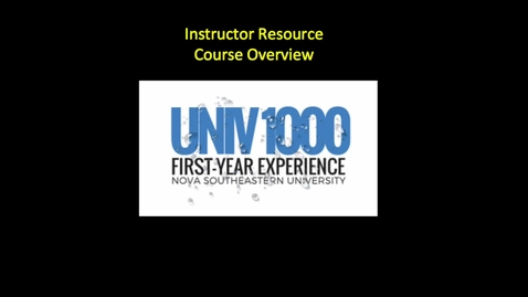 Thumbnail for entry Instructor Resources Course Overview, by Dr. Molly Scanlon