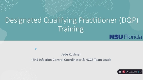 Thumbnail for entry Designated Qualifying Practitioner (DQP) Training 