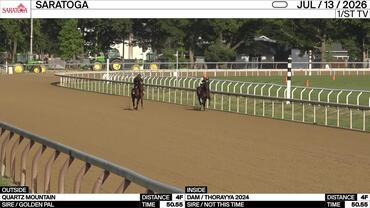 Quartz Mountain (Outside) and an Unnamed Horse out of the Dam Thorayya Worked 4 Furlongs in 50.55 at Saratoga on July 13th, 2026