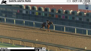 Selected Worked 5 Furlongs in 1:02.00 at Santa Anita Park on October 1st, 2026