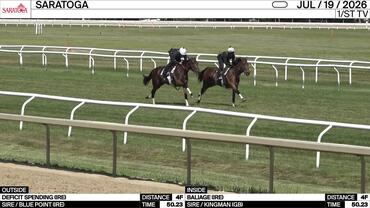 Deficit Spending (Outside) and Baliage Worked 4 Furlongs in 50.23 at Saratoga on July 19th, 2026
