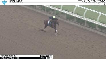 Secured Freedom Worked 6 Furlongs in 1:14.40 at Del Mar on August 29th, 2026