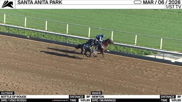 Bottle of Rouge (Outside) and Newton Worked 5 Furlongs in 1:01.20 at Santa Anita Park on March 6th, 2026