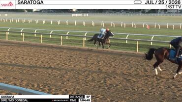 Gustavia Worked 5 Furlongs in 1:04.45 at Saratoga on July 25th, 2026