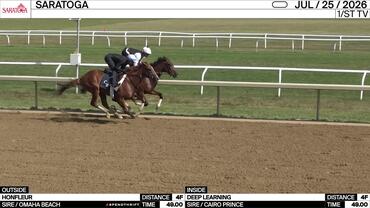 Honfleur (Outside) and Deep Learning Worked 4 Furlongs in 49.00 at Saratoga on July 25th, 2026