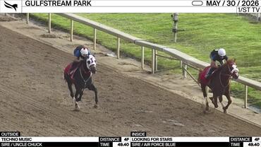 Techno Music (Outside) and Looking for Stars Worked 4 Furlongs in 49.40 at Gulfstream Park on May 30th, 2026