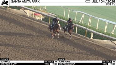 So Simple (Outside) and Royal Pearl Worked 4 Furlongs in 49.20 at Santa Anita Park on July 4th, 2026