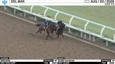 Irish Rose (Outside) and Blame the Socks Worked 4 Furlongs in 49.60 at Del Mar on August 20th, 2026