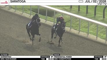 Sorrentino (Outside) and Presidential Power Worked 4 Furlongs in 48.56 at Saratoga on July 2nd, 2026