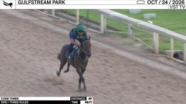 Code Three Worked 4 Furlongs in 49.71 at Gulfstream Park on October 24th, 2026