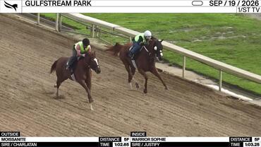 Moissanite (Outside) and Warrior Sophie Worked 5 Furlongs at Gulfstream Park on September 19th, 2026