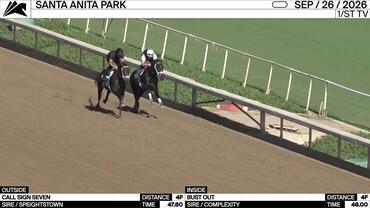 Call Sign Seven (Outside) and Bust Out Worked 4 Furlongs at Santa Anita Park on September 26th, 2026