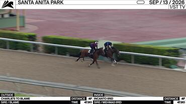 Charlie's to Blame (Outside) and Incanto Worked 4 Furlongs in 47.80 at Santa Anita Park on September 13th, 2026