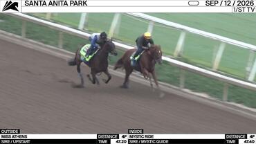 Miss Athens (Outside) and Mystic Ride Worked 4 Furlongs at Santa Anita Park on September 12th, 2026
