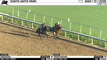 Bandolero (Outside) and Readytoboard Worked 5 Furlongs in 1:00.80 at Santa Anita Park on March 12th, 2026