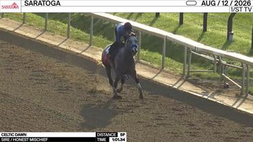 Celtic Dawn Worked 5 Furlongs in 1:01.34 at Saratoga on August 12th, 2026