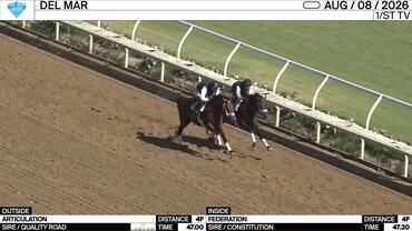 Articulation (Outside) and Federation Worked 4 Furlongs at Del Mar on August 8th, 2026
