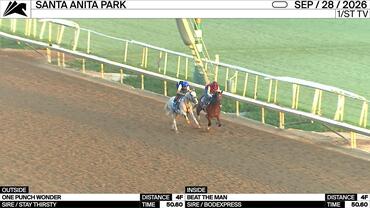 One Punch Wonder (Outside) and Beat the Man Worked 4 Furlongs in 50.60 at Santa Anita Park on September 28th, 2026