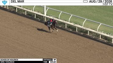 Echos of Violence Worked 5 Furlongs in 1:01.40 at Del Mar on August 29th, 2026