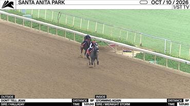 Don't Tell Jean (Outside) and Storming Again Worked 5 Furlongs at Santa Anita Park on October 10th, 2026