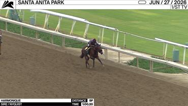 Harmonique Worked 5 Furlongs in 1:00.20 at Santa Anita Park on June 27th, 2026