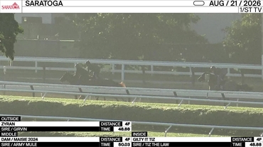 Zyran (Outside), an Unnamed Horse out of the Dam Maisie (Middle) and Gilty It Tiz Worked 4 Furlongs at Saratoga on August 21st, 2026