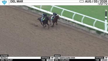 Riccelli (Outside) and an Unnamed Horse out of the Dam Santa Elena Worked 5 Furlongs in 1:00.60 at Del Mar on August 3rd, 2026