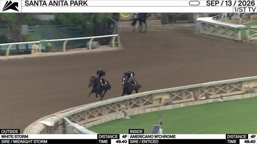 White Storm (Outside) and Americano W'chrome Worked 4 Furlongs in 49.40 at Santa Anita Park on September 13th, 2026