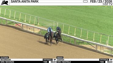 McGregor (Outside) and Duntov Worked 5 Furlongs in 58.00 at Santa Anita Park on February 23rd, 2026