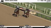 Newton (Outside) and Embry Show Worked 5 Furlongs in 1:00.40 at Santa Anita Park on February 9th, 2026