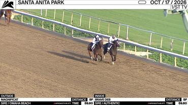 Magnificat (Outside) and Brave Deb Worked 5 Furlongs in 59.80 at Santa Anita Park on October 17th, 2026