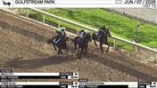 Brick City (Outside), Tybee Echo (Middle) and Fiftyshadesofpink Worked at Gulfstream Park on June 7th, 2026