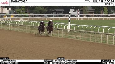 Cosmic Year (Outside) and Risk Tolerance Worked 4 Furlongs in 50.60 at Saratoga on July 18th, 2026