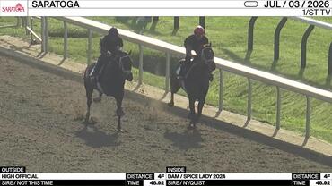 High Official (Outside) and an Unnamed Horse out of the Dam Spice Lady Worked 4 Furlongs in 48.92 at Saratoga on July 3rd, 2026