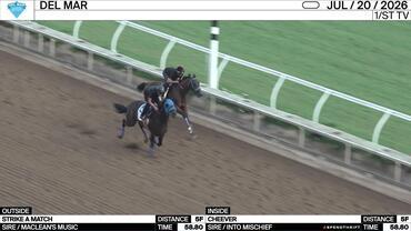 Strike a Match (Outside) and Cheever Worked 5 Furlongs in 58.80 at Del Mar on July 20th, 2026