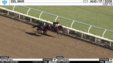 Into the Hall (Outside) and Deep Tracks Worked 5 Furlongs at Del Mar on August 17th, 2026