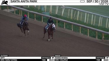 Effy (Outside) and Rodeo Riviera Worked 4 Furlongs at Santa Anita Park on September 30th, 2026