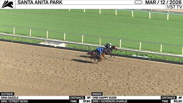 Diva Dazzle (Outside) and One Happy Dude Worked at Santa Anita Park on March 12th, 2026