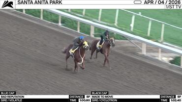 Bad Reputation (Blue Cap) and Made to Move Worked 5 Furlongs at Santa Anita Park on April 4th, 2026