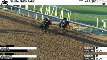 Cavalieri (Outside) and Well Funded Worked 4 Furlongs in 48.00 at Santa Anita Park on April 28th, 2024