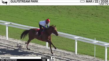 Portofino Worked 3 Furlongs in 36.55 at Gulfstream Park on March 22nd, 2026