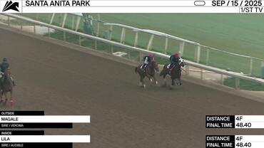 Magale (Outside) and Lila Worked 4 Furlongs in 48.40 at Santa Anita Park on September 15th, 2025